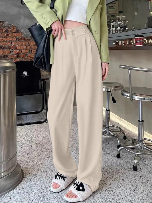 Women's Polyester Solid Relaxed Fit Trouser