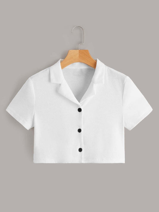 Shirt Style Crop Top
